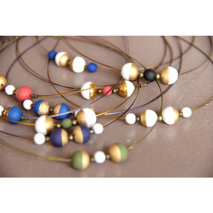 Collier ou bracelet boule colors 